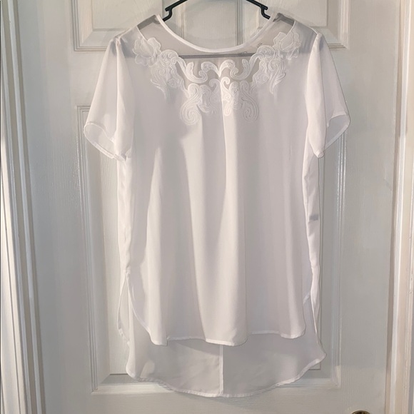 Cato White Embroidered Blouse NWT - Picture 3 of 12